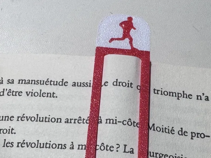 Runner's Bookmark - "RUNNING" Silhouette Clip