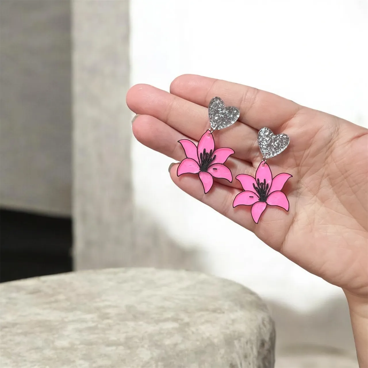 Pendientes flor view 2