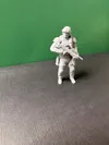 Standing with Mask and Rifle