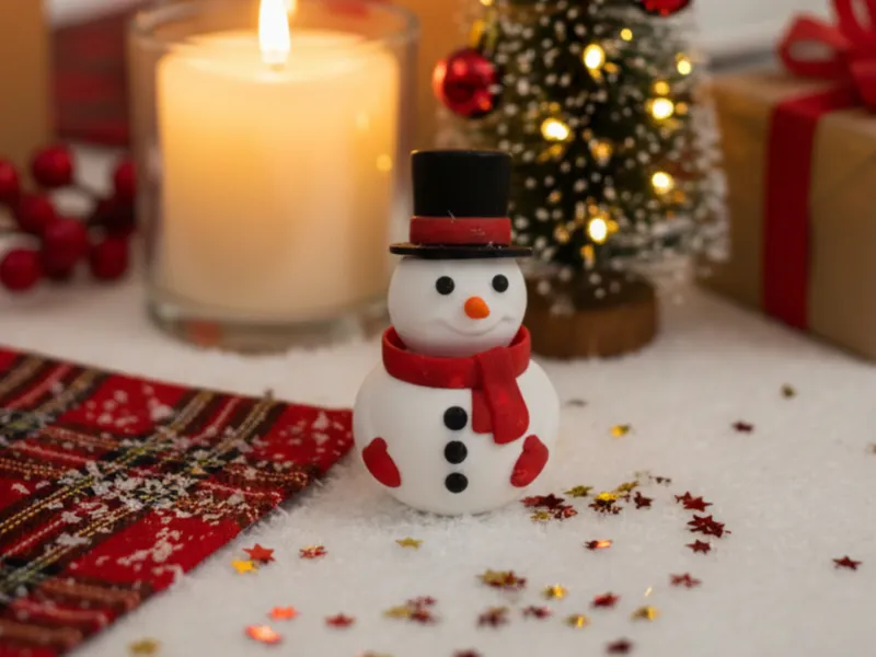 Cute Articulated Snowman, Flexi Christmas Ornament