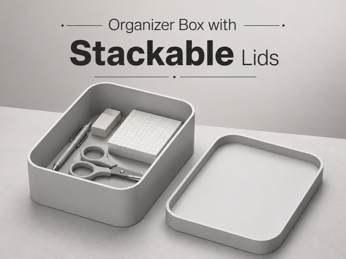 Organizer Box with Stackable Lids