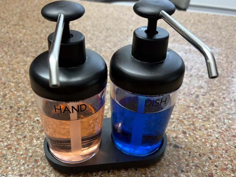Soap pump tray