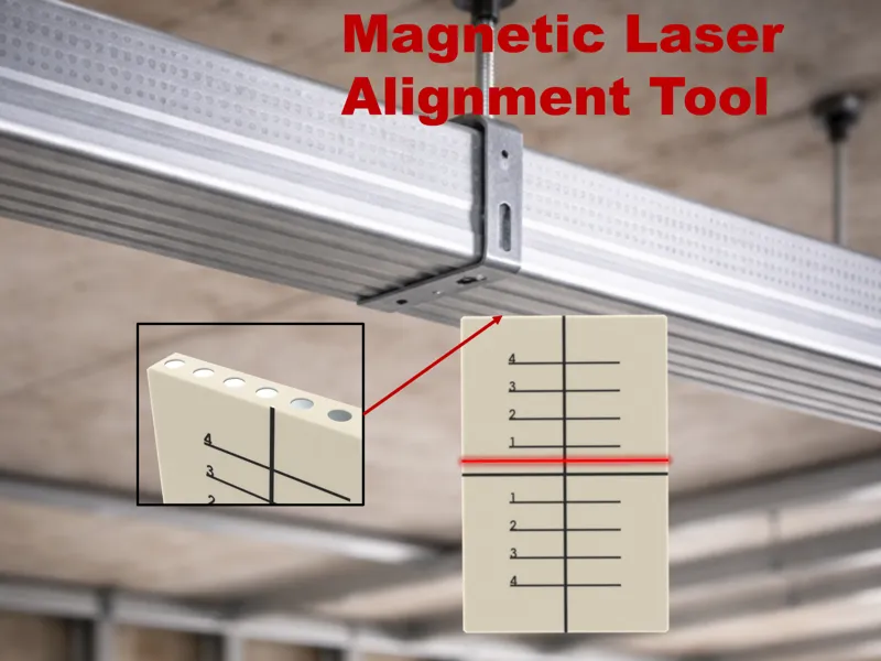 Magnetic Laser Alignment Tool for Drywall Profiles