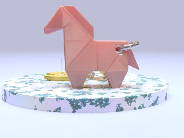 Cute Origami Horse - Earring and Pendant set