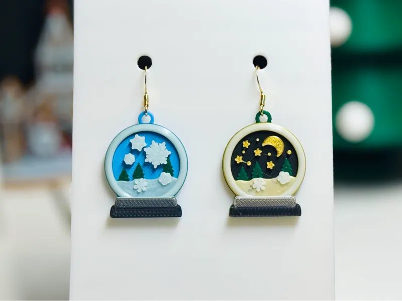 Snow Globe Earrings - Day & Night