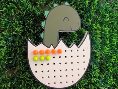 dino half egg fuse beads