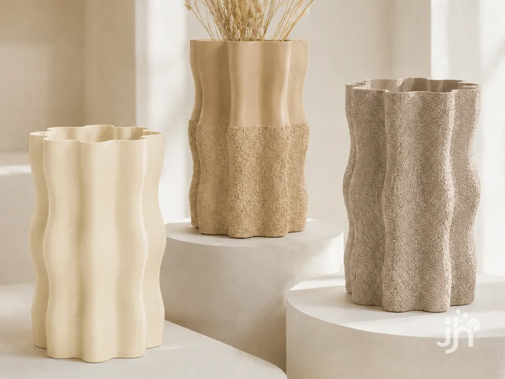 Jarrón decorativo: Scandi Wave Vase. Referencia del modelo original.
