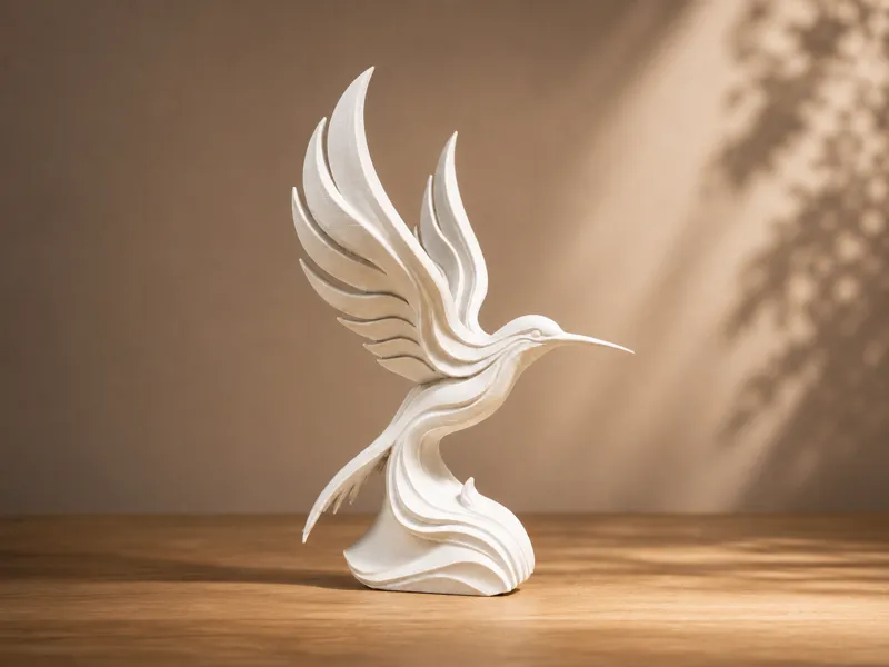 Abstract Hummingbird Sculpture - Bird Decor