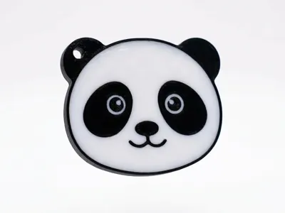 Cute Panda Keychain / Backpack Tag - Easy Print