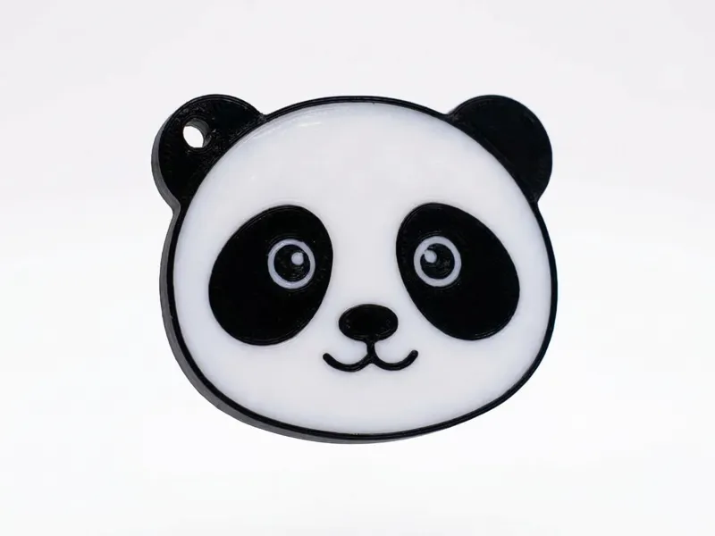 Cute Panda Keychain / Backpack Tag - Easy Print