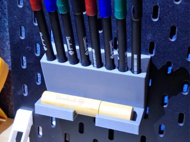 Bambook pen and  wiper spray holder for Skadis
