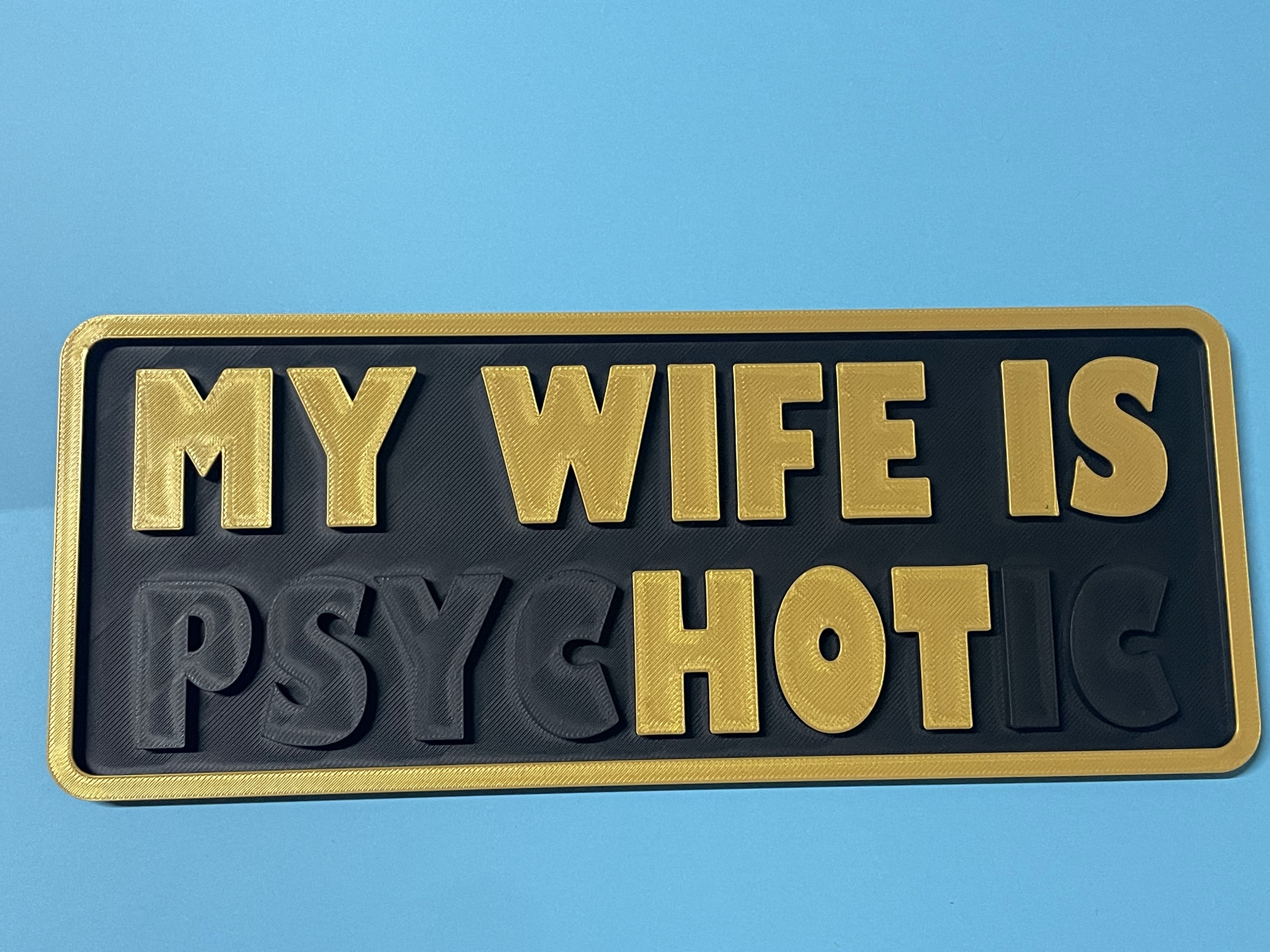 My Wife is HOT / PSYCHOTIC Dual Meaning Prank Sign view 3
