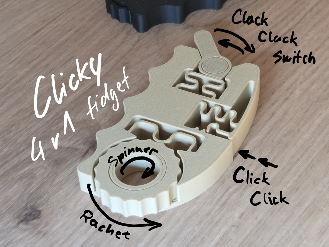 Clicky 4in1 Fidget - Print in Place