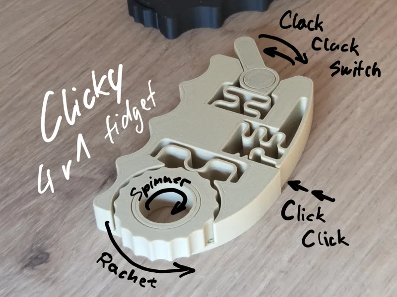 Clicky 4in1 Fidget - Print in Place