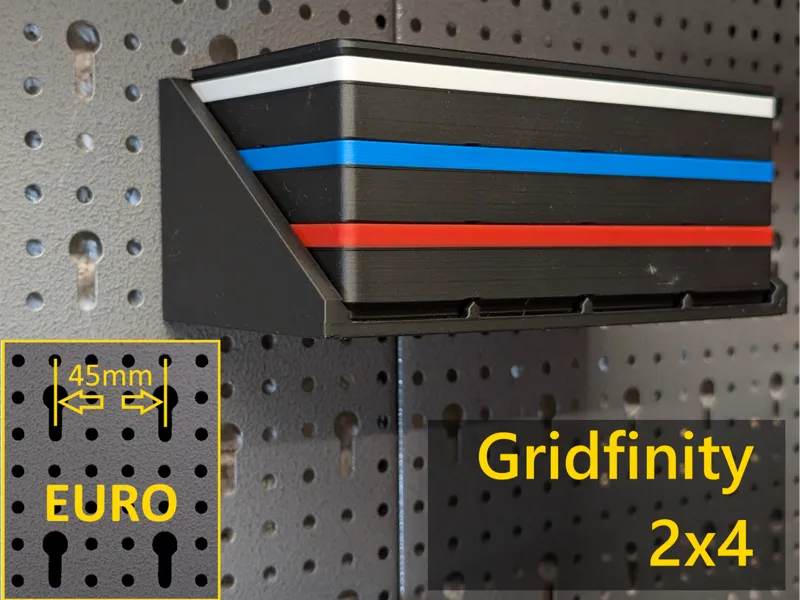 Euro-Lochwand Gridfinity-Halter (2x4)