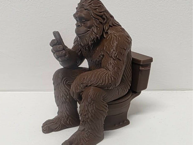 Bigfoot Sasquatch Yeti on Toilet Cell phone