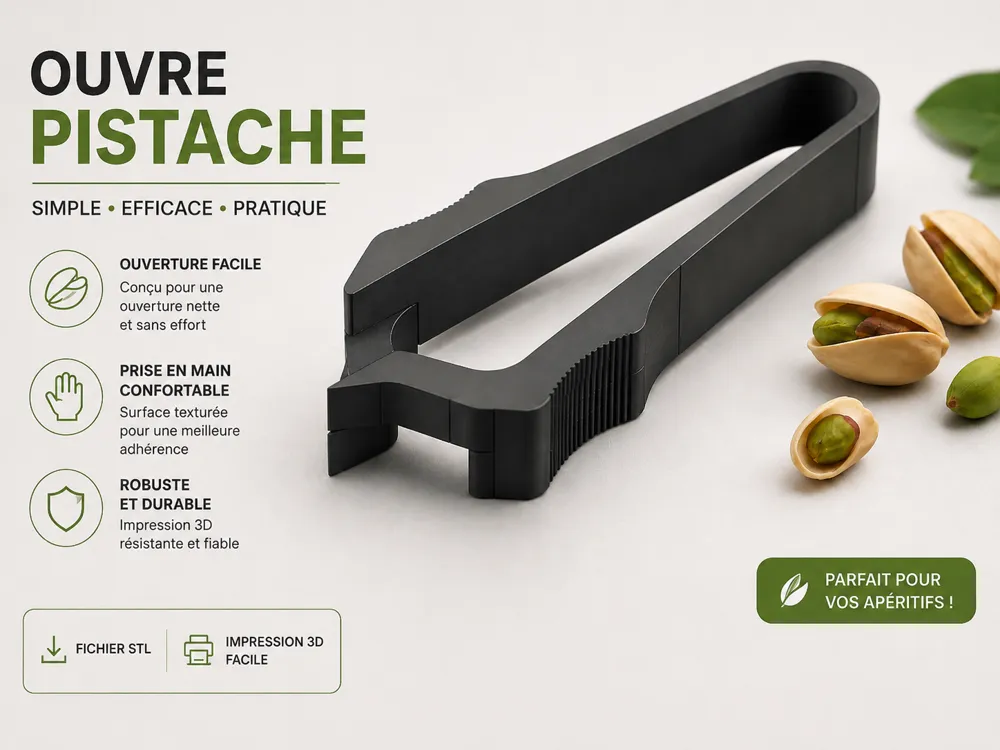 Modelo para impresión 3D: Ouvre pistache. Referencia del modelo original.