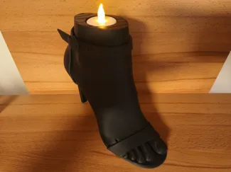 High Heel Tealight Holder with 'Real Foot' Design