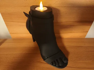 High Heel Tealight Holder with 'Real Foot' Design