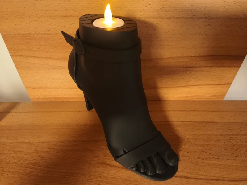 High Heel Tealight Holder with 'Real Foot' Design