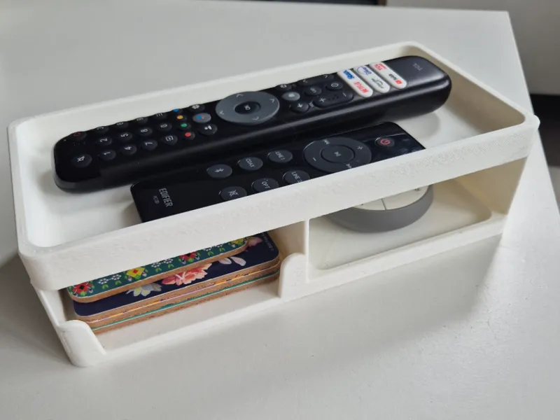 TV Remote and Coasters Tray