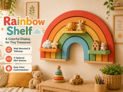 Modular Rainbow Shelf – Wall & Tabletop