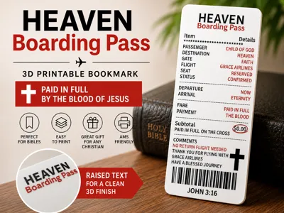 Heaven Boarding Pass Receipt Bookmark