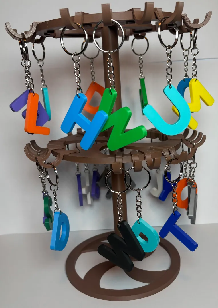 Modular display stand for key rings, jewellery etc