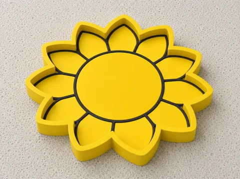 Bandeja organizadora: Sunflower Sensory Tray | Catch All Dish — referencia de MakerWorld