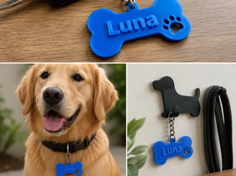 Personalized Pet Name Tag Bone Shape