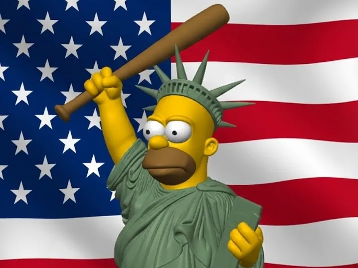 Homer Simpson as the Statue of Liberty – ! D'oh!