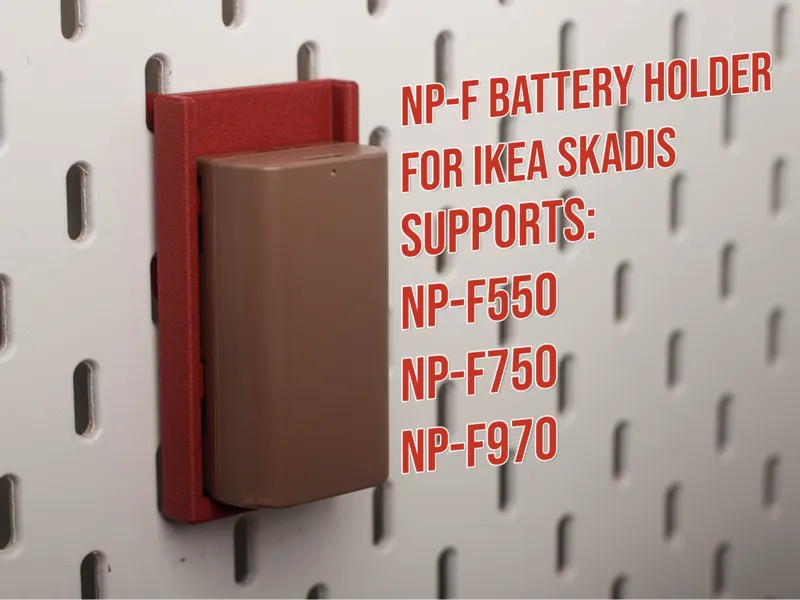 NP-F Battery Holder for IKEA SKADIS (NP-F550 etc.)