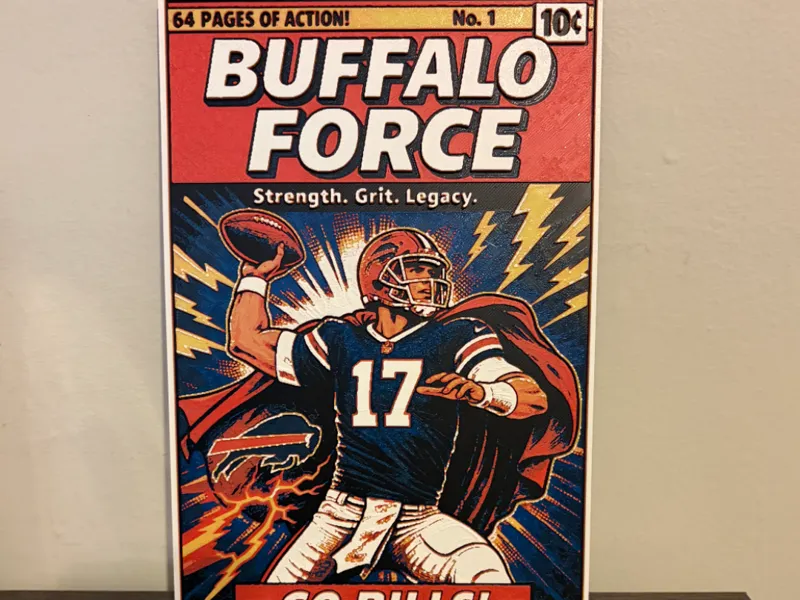 Buffalo Bills Inspired Comic Cover Hueforge