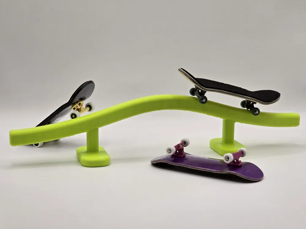 Skate Fingerboard Crooky Grind Rail Trick Obstacle - Free 3D Print ...