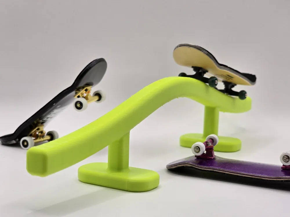 Skate Fingerboard Crooky Grind Rail Trick Obstacle - Free 3D Print ...