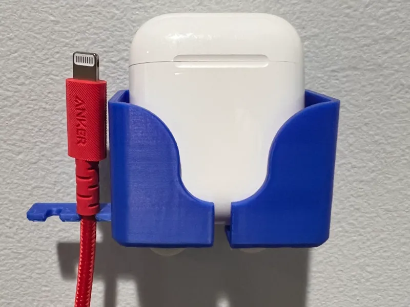 AirPod and charging cable wall mount