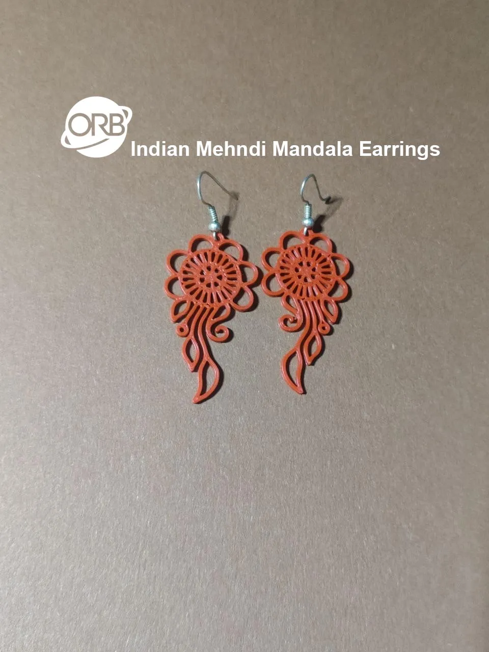 Indian Mehndi Mandala Earrings view 2