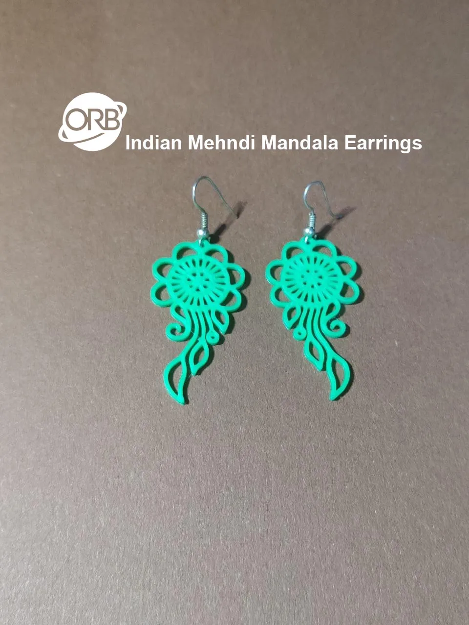 Indian Mehndi Mandala Earrings view 3