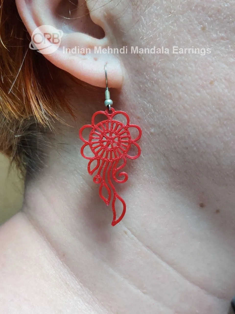 Indian Mehndi Mandala Earrings view 4