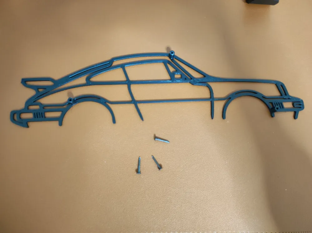 Porsche 911 turbo wall art silhouette - Free 3D Print Model - MakerWorld
