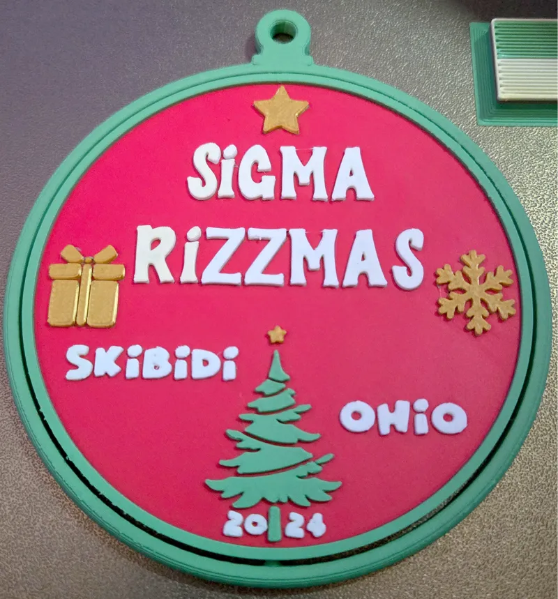 Sigma Rizzmas skibidi OhiO Christmas Tree Ornament