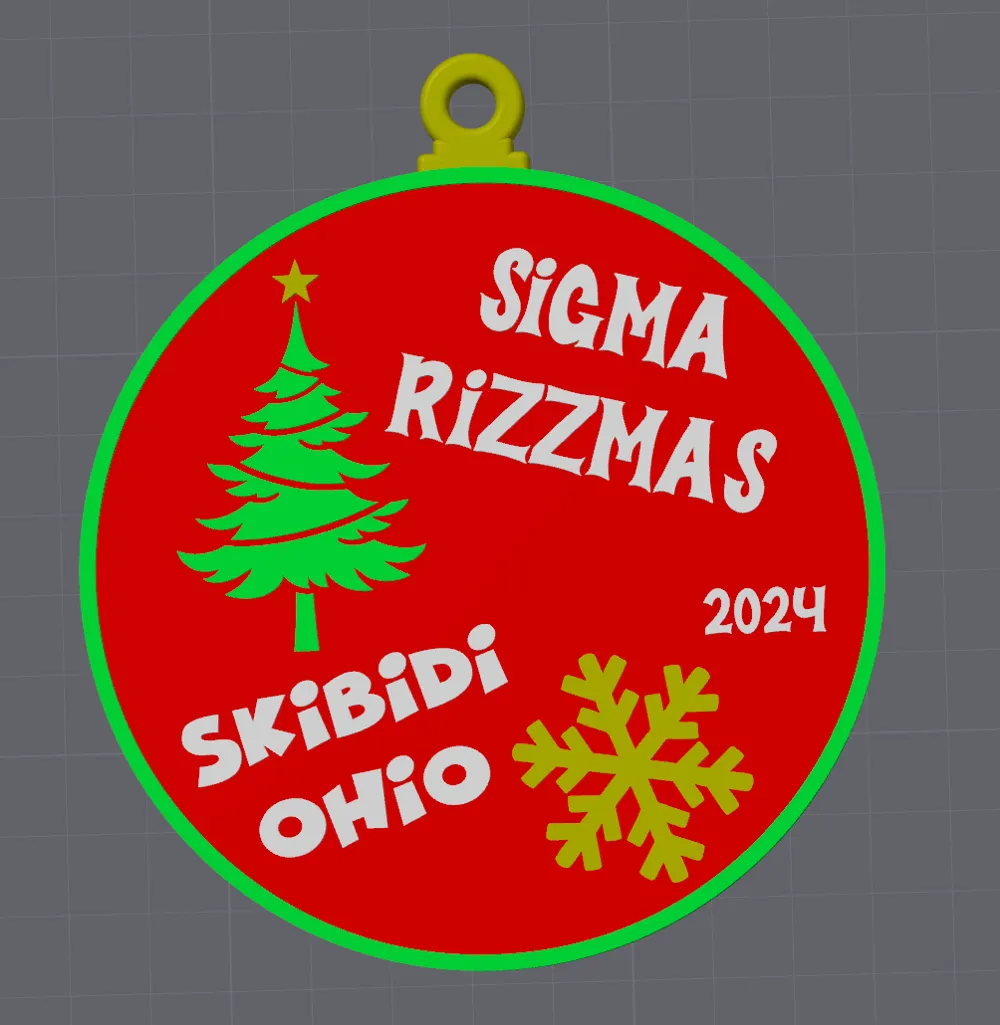 Sigma Rizzmas skibidi OhiO Christmas Tree Ornament by psybertech ...