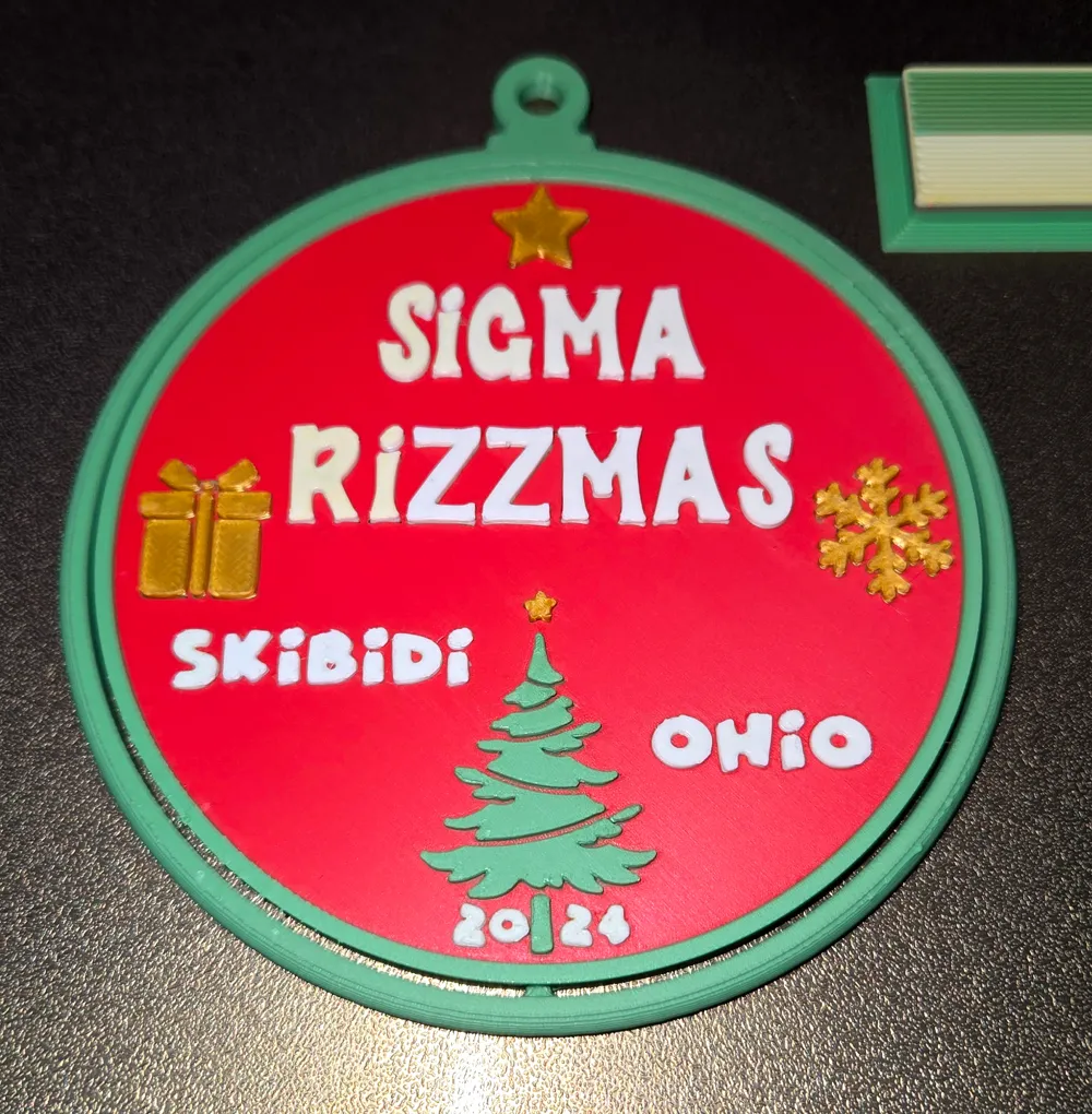 Sigma Rizzmas skibidi OhiO Christmas Tree Ornament - Free 3D Print ...