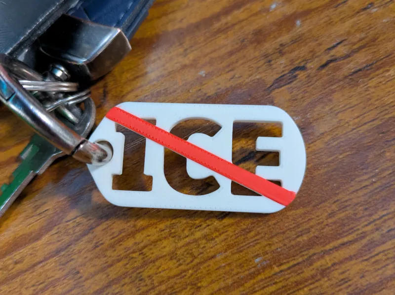 CANCEL ICE- protest keychain 