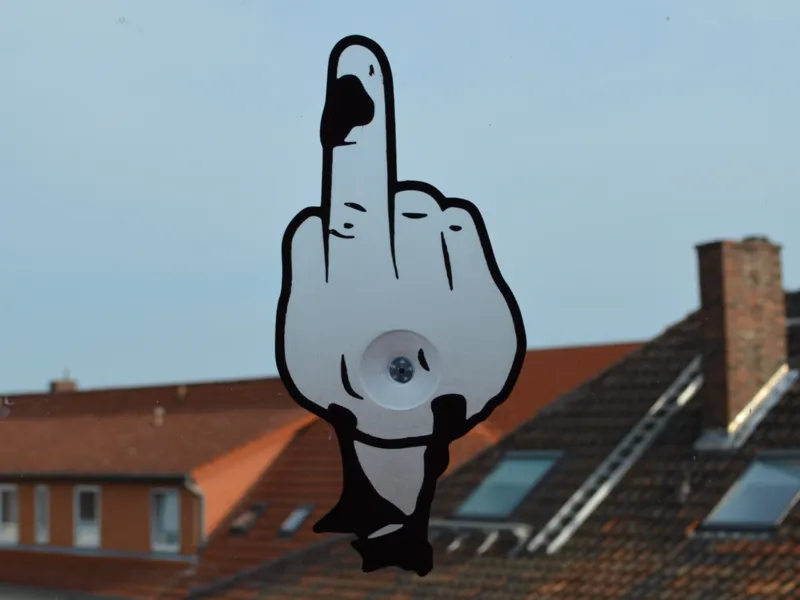 Duckyou – Witziger "Fensteraufkleber" mit Saugnapf