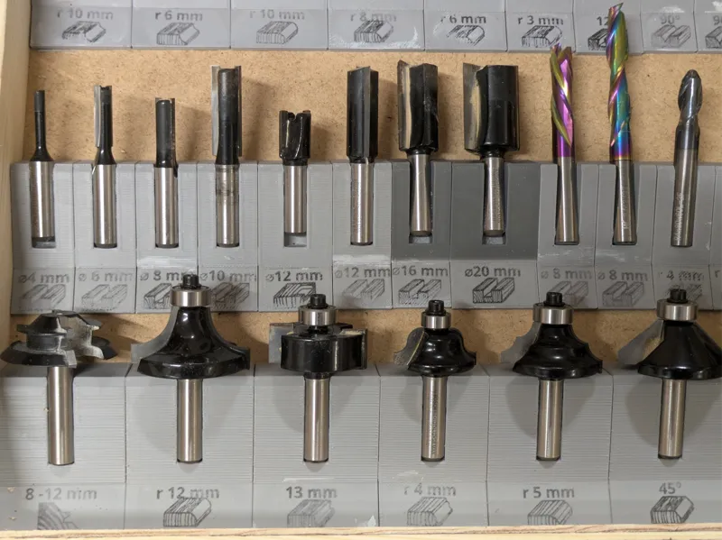 Modular Router Bit Storage: 6,8,12mm & ¼,½″ Shanks