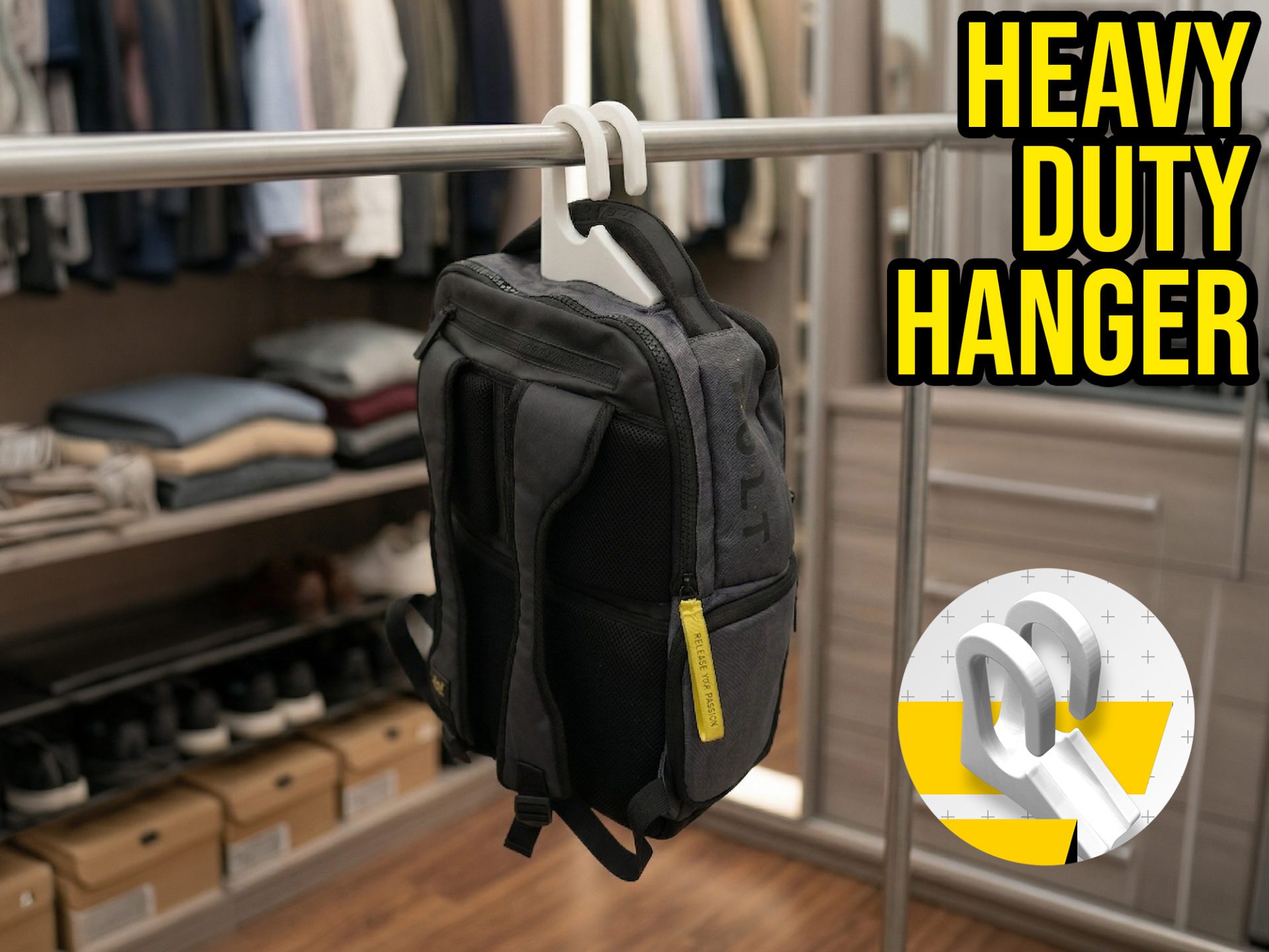 Strong Heavy Duty Backpack & Bag DUAL Hanger