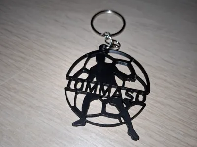 Football keychain with name Tommaso
