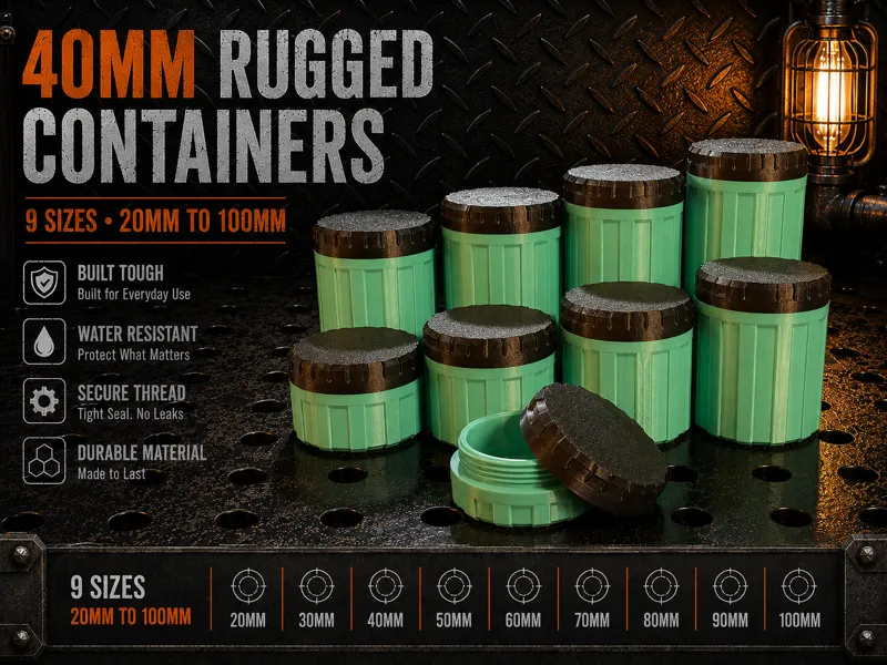 Rugged Container 40mm Edition - 9 Sizes