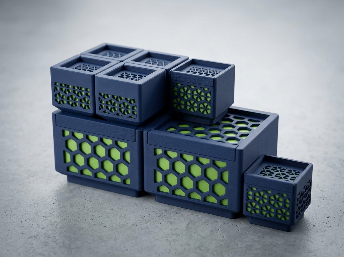 Miniatura 2 do modelo 3D Parametric Modular Slide-Lid Storage System